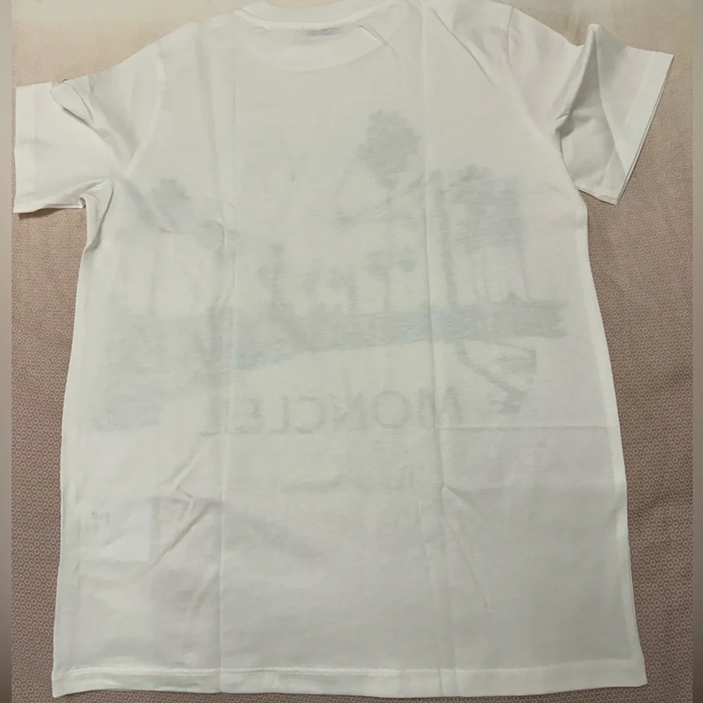 Moncler Graphic Print Cotton Tee, White, XS/S - Picture 7 of 8